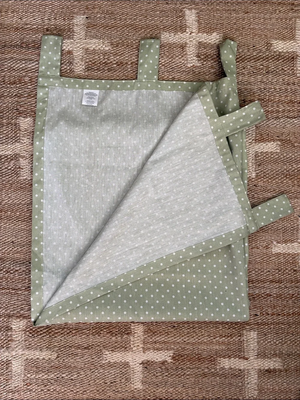 Sage green Polka Dot curtains - 4 Panels